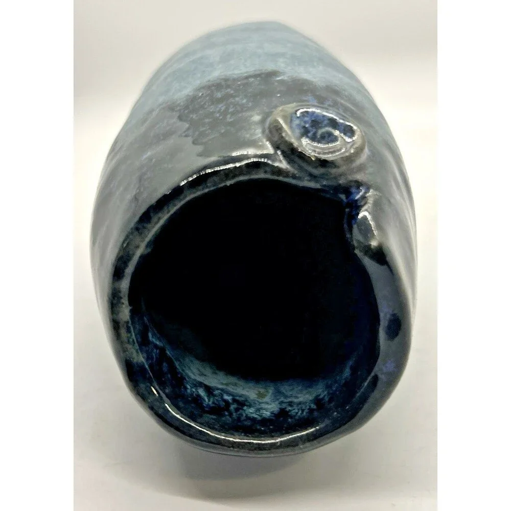 Vintage American Studio Pottery Vase  Clay mcm pottery handmade dark colors